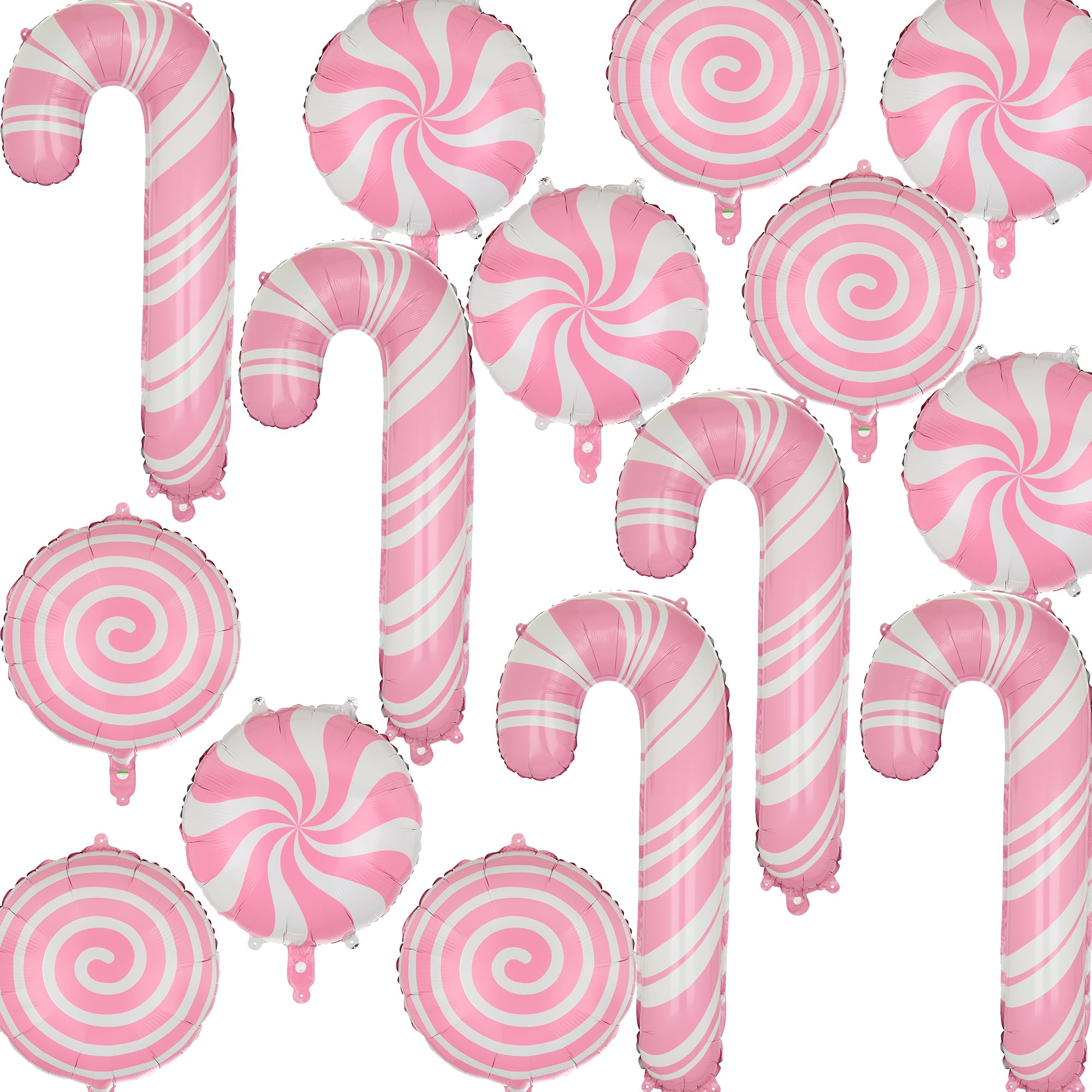 Photo 1 of 15 Pcs Sweet Candy Balloon Pink Candy Cane Balloons Lollipop Balloon Xmas Christmas Candies Theme Candyland Birthday Party Decor Supplies Set