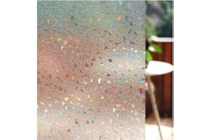LEMON CLOUD Decorative Window Film, Stained Window Privacy Film, Frosted Glass Static Cling for Glass Door Home, 3D Rubble Design (17.5 x 78.7 Inch)