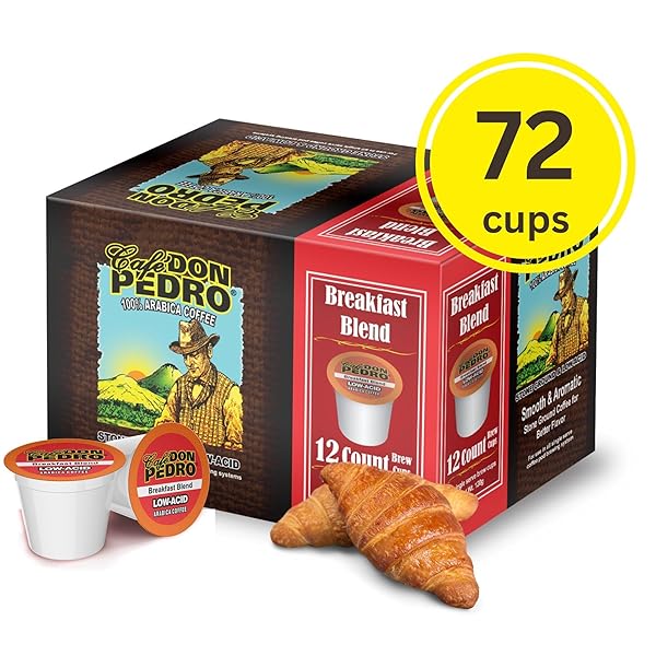 CAFE DON PEDRO BREAKFAST BLEND LOW ACID COFFEE PODS FOR KEURIG K-CUP -12 K CUPS – MEDIUM ROAST
