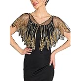 MTITE Women's 1920s Shawl Wraps,Sequin Beaded Flapper Evening Shawls for women formal/Party/Wedding/Formal/Harlem night