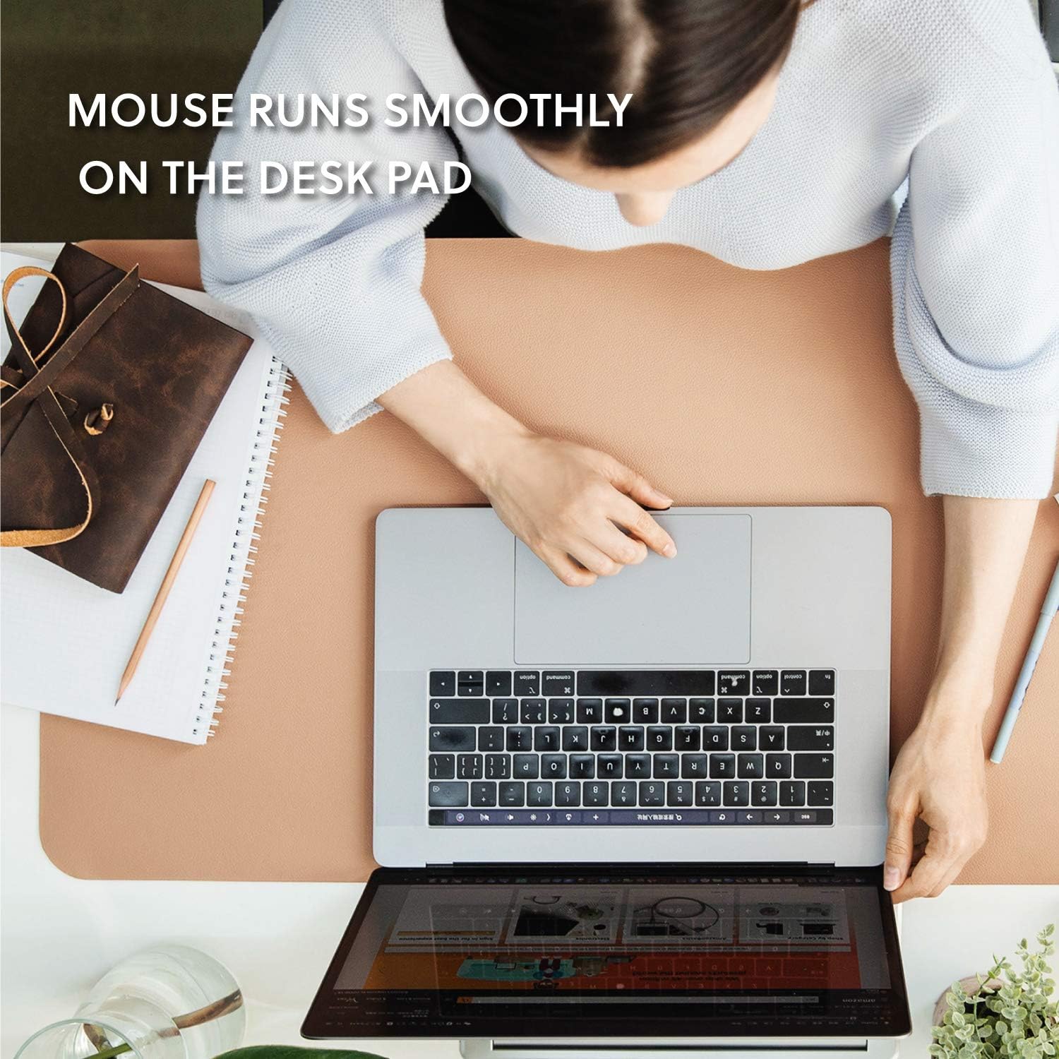 Bedsure Genuine Leather Desk Pad, Office Desk Mat Blotter on top of desks, Large Computer Desk Mat Mouse Pad Leather, Waterproof Non Slip Desk Pad Protector for Office and Home (Bronze, 17x35 inches) : Office Products