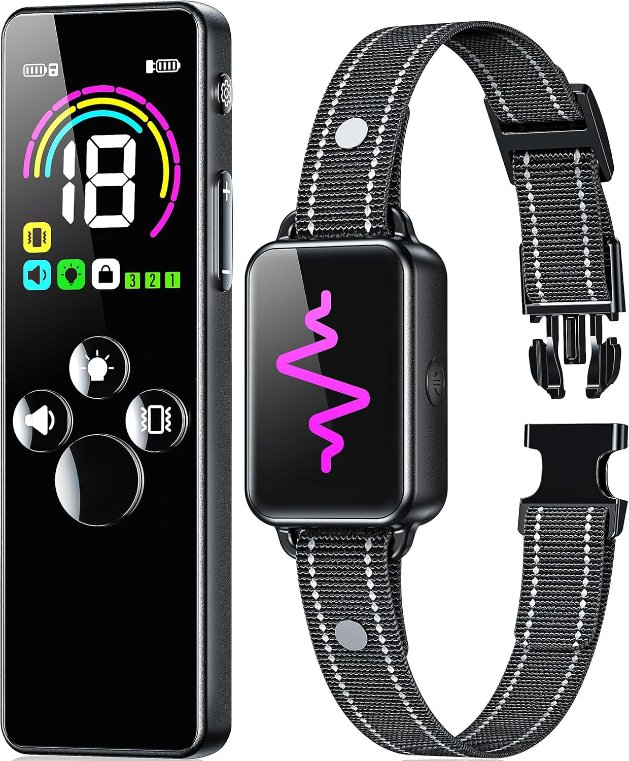 Photo 1 of Dog Training Collar with Remote, Ycoev Dog Training Collar IP67 Waterproof, Training Collar for Large Medium Small Dogs, Rechargeable E-Collar for Dogs with 4 Modes Beep, Vibration (Black)