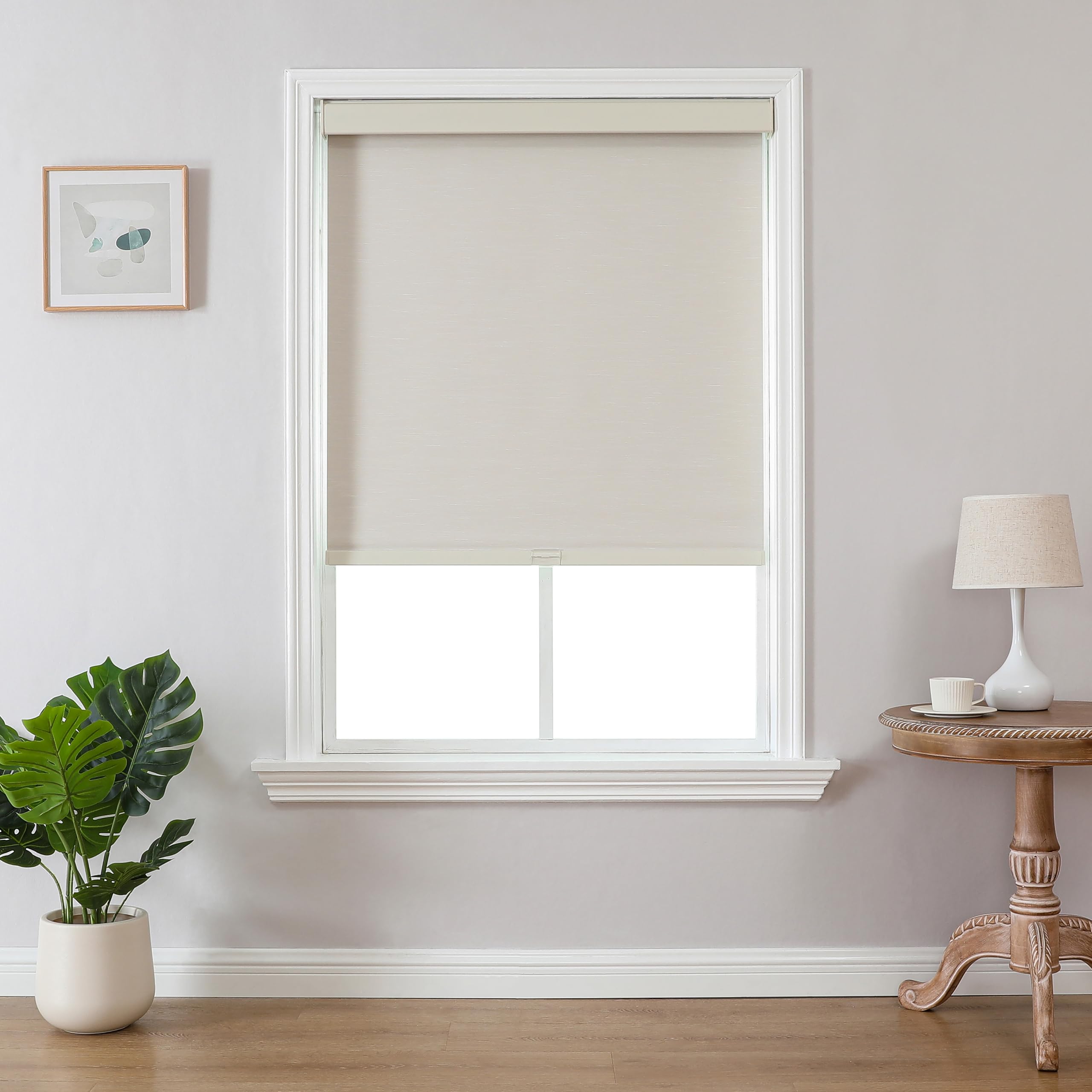Photo 1 of *MINOR DAMAGE - USED*
Joydeco 100% Blackout Roller Shades Cordless Blinds for Windows, Free-Stop Shades, UV Protection, Natural Woven Blinds for Home and Office, Light-Proof Aluminum Cover (Beige, 70" W x 75" H)