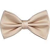 Branduce Mens Solid Color Adjustable Pre-tied Bow Tie for Men Party Wedding