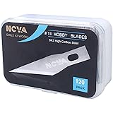 120 Pack #11 Hobby Blade Refill, Exact-to Knife Steel Replacement Blades with Storage Box for Crafts, Hobbies, Scrap Booking,