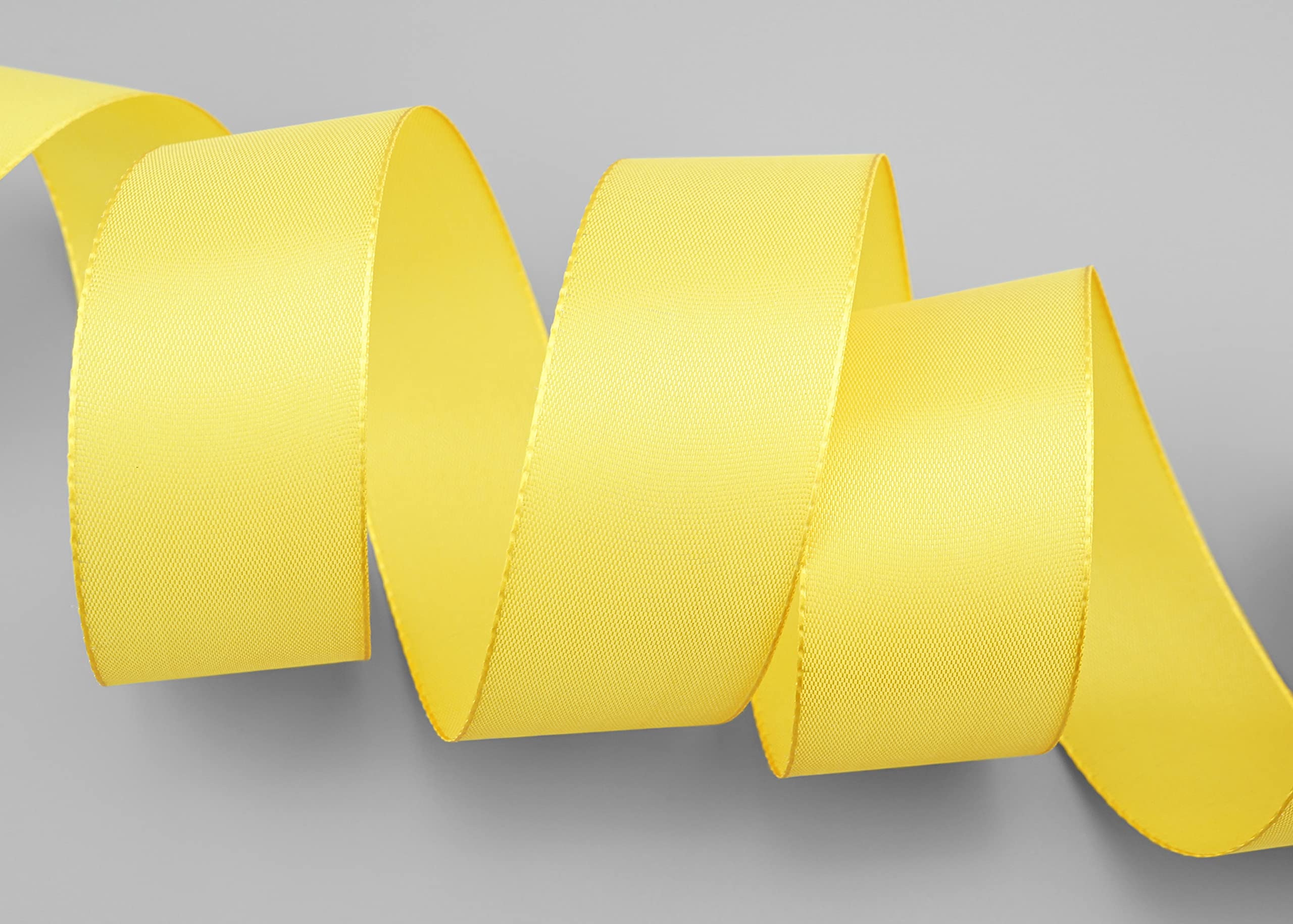 finemark 50 m x 40 mm taffeta ribbon, yellow, decorative ribbon, gift ribbon, fabric ribbon, table decoration, wedding, Easter, ribbon, visco, taffeta, card making, crafts