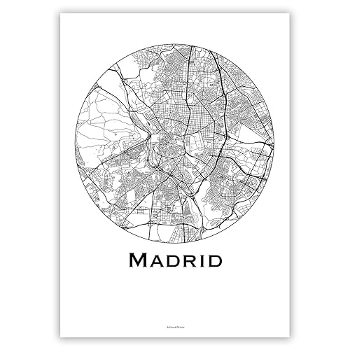 Cartel Madrid España Minimalista Mapa - City Map, decoración ...