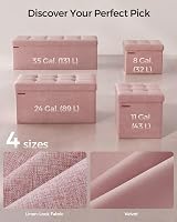 SONGMICS Storage Ottoman Foldable 110 cm Velvet Pink Foot Rest Cube 300 kg view 7