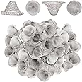 100 Pieces Pipe Filters, 1/2 Inch Stainless Steel Bowl Pipe Screens Filters Conical Design Metal Filters 0.5 Inch Mini Metal Clean Screen Reusable Filters Self-Adjustable Size Filter
