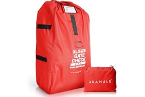 Bramble Extra Large Gate Check Stroller Bag for Airplane | 600D Oxford, Waterproof, Padded Adjustable Strap Single & Double S