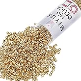 Miyuki Delica Seed Beads – Size 11/0 (1.6 mm), DB1832, Duracoat Galvanized Gold, 7.2 g, Approx. 1440 Beads, Made in Japan