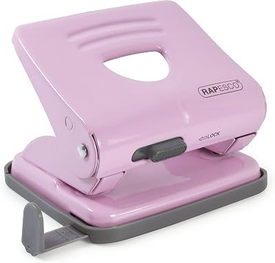 Rapesco 1358 2-Hole Punch 25 Sheet Candy Pink Metal Punch
