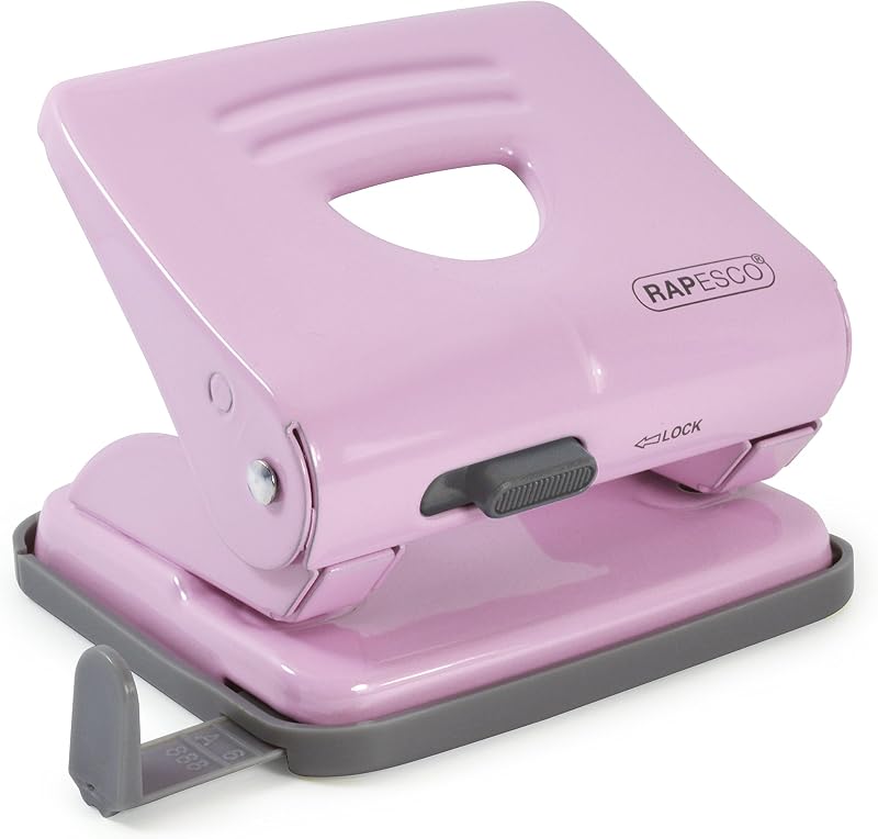 Rapesco 1358 2-Hole Punch 25 Sheet Candy Pink Metal Punch