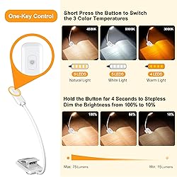 Gritin 9 LED Rechargeable Book Light for Reading in