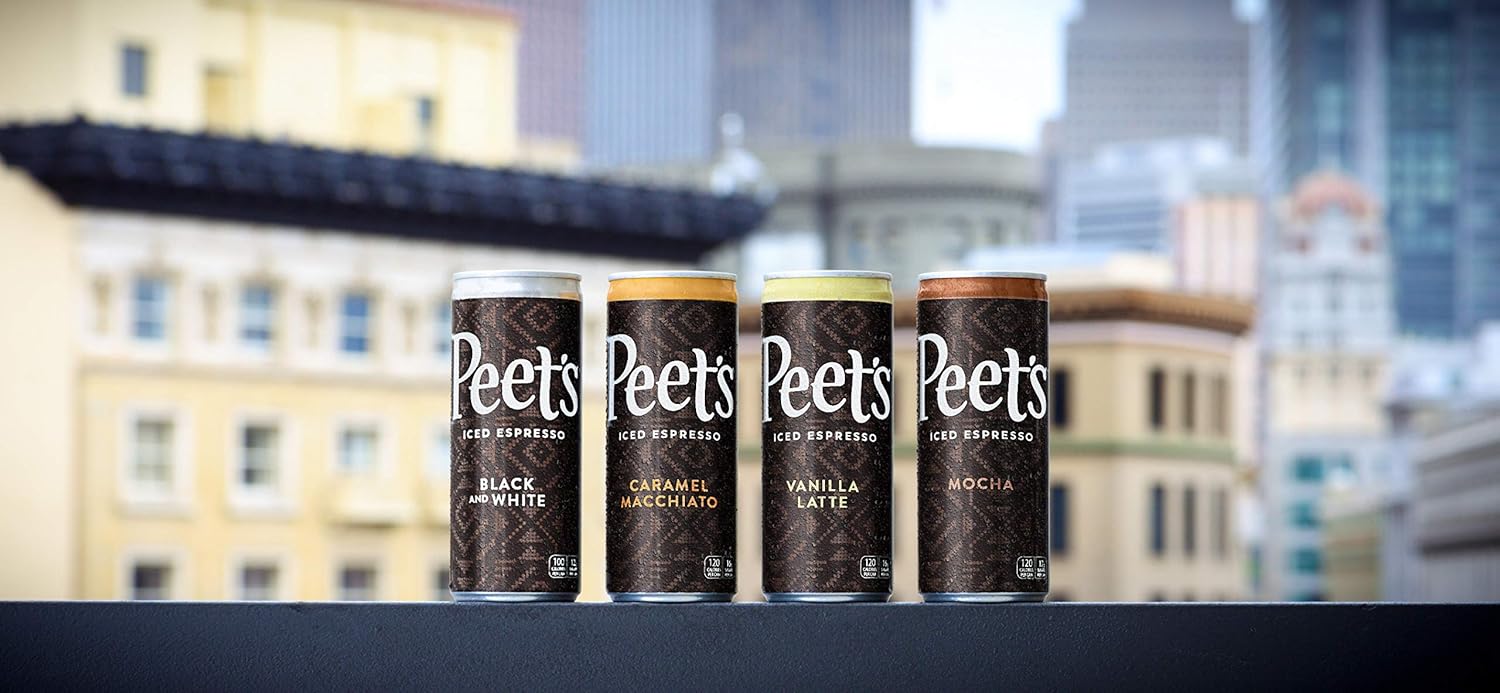 Peet's Iced Espresso Mocha 8oz, Single Origin Colombian Espresso + Milk and Cane Sugar, 110 calories, 12 pack : Grocery & Gourmet Food