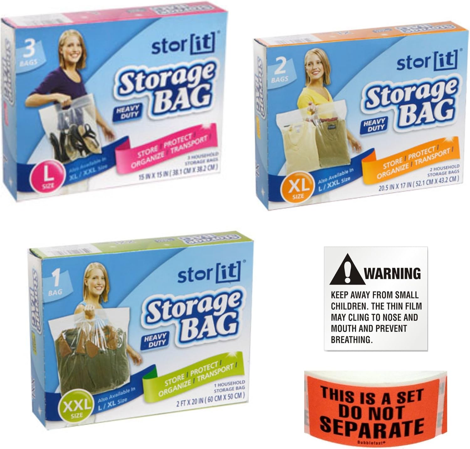 Amazon FBA la agrupación de Kit incluye 7 Heavy Duty Poly Bolsas con cierre de cremallera 2