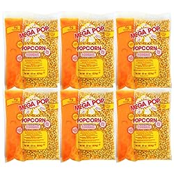 Mega-pop Popcorn 6 count, Oil and Salt Kit with