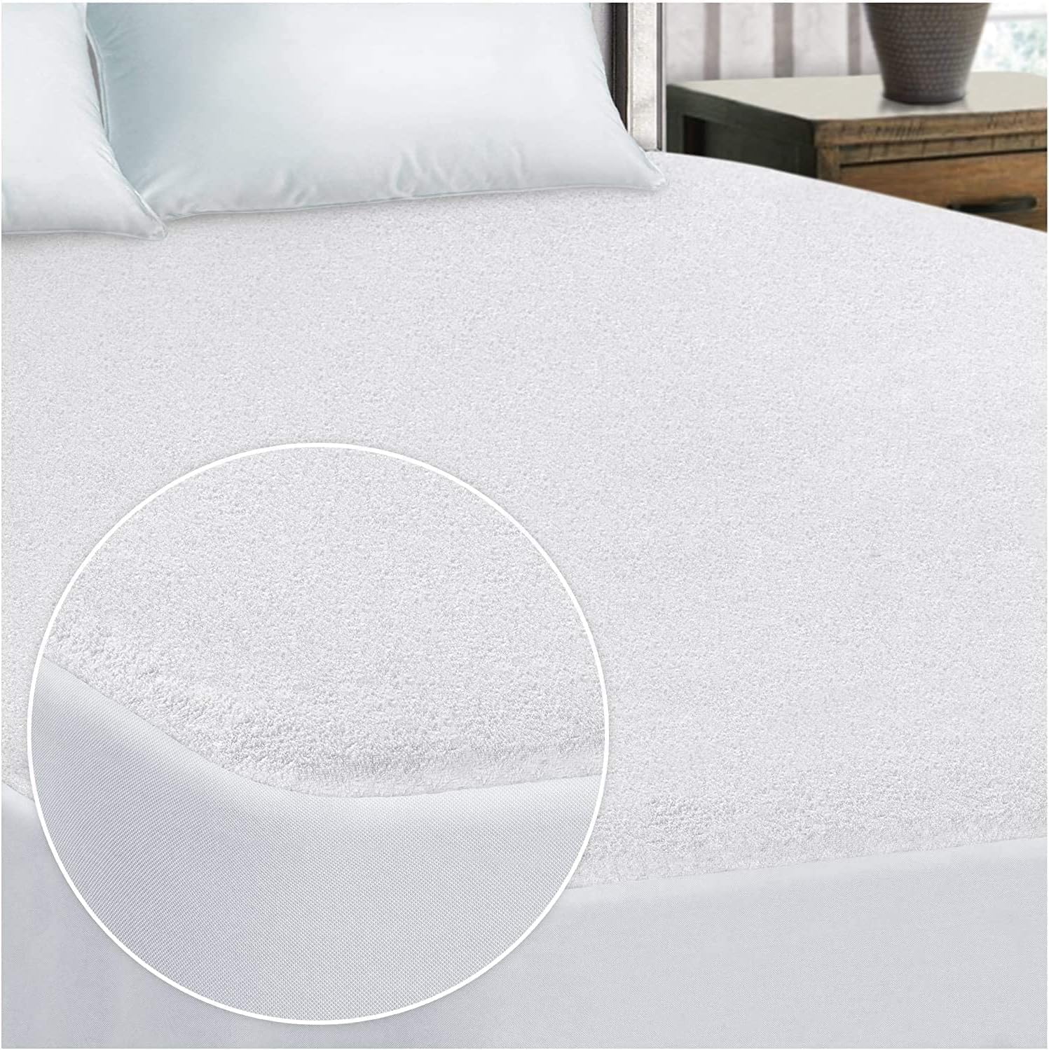 Yorkshire Bedding 100% Waterproof Mattress Protector – 30cm Deep Skirt Single Mattress Protector – Non Noisy & Super Absorbent Terry Towel Mattress Cover (91x190cm)