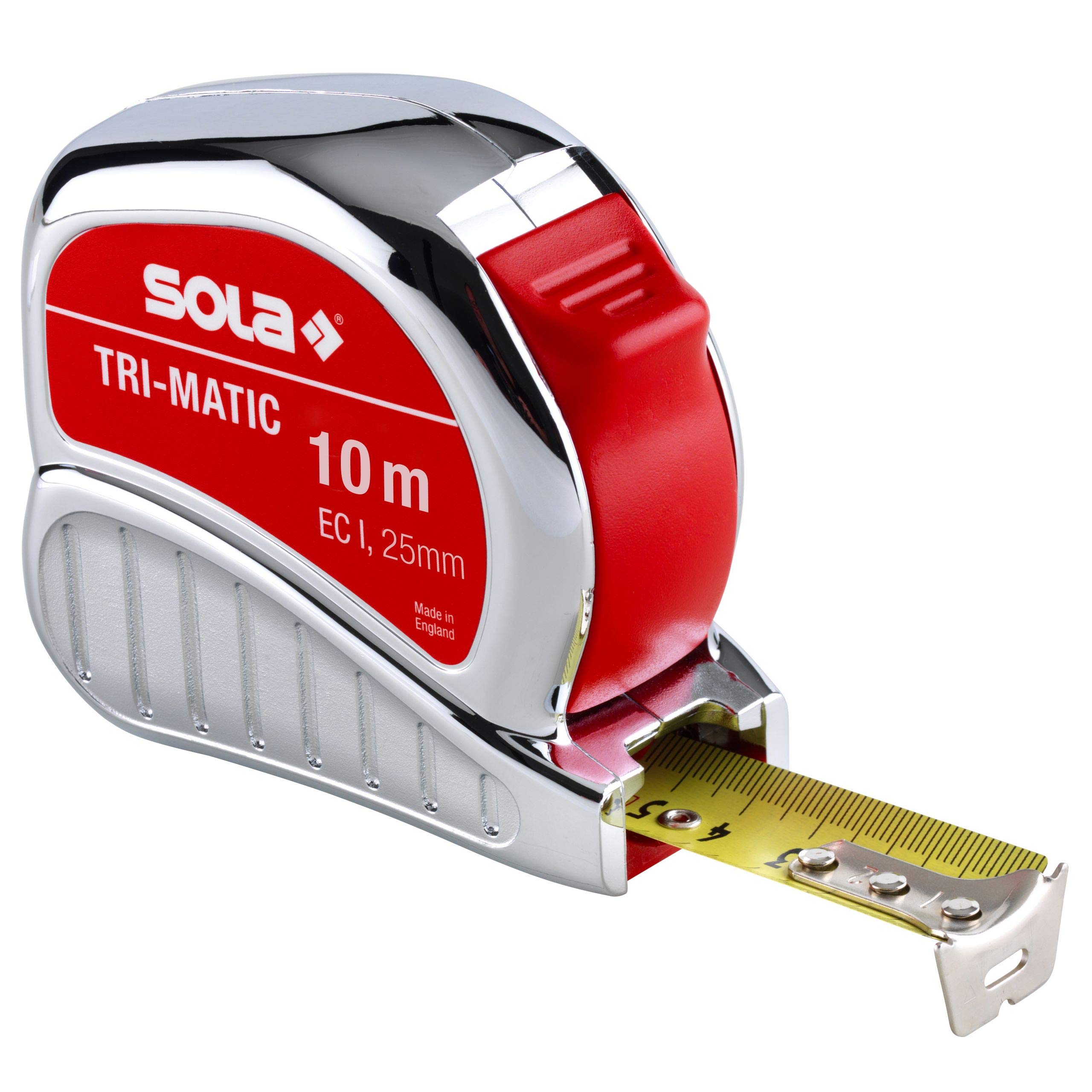 Sola TM 10 10 m "Trimatic" Tape Measure - Red/Black