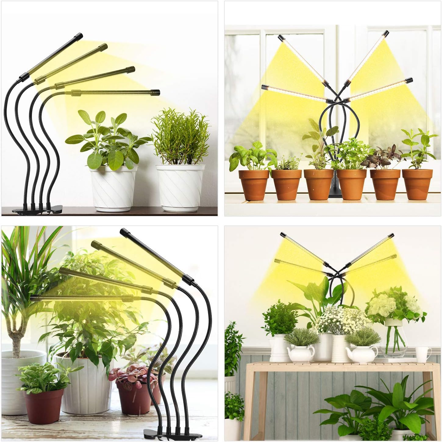 LED Grow Light for Indoor Plant, Fauna 80W Auto ON/Off Timer Full Spectrum Plant Lights 3/6/12H Timing 5 Dimmable Levels for House Garden Hydroponics Succulent Growing: Home Improvement