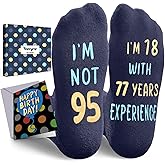 HAPPYPOP Birthday Gifts Idea for Adults - Bday Socks for 85 90 95 100 Year Olds Citizens