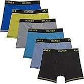Hanes Boys' Underwear, Cool Comfort Stretch Mesh Boxer Briefs, 6-Pack