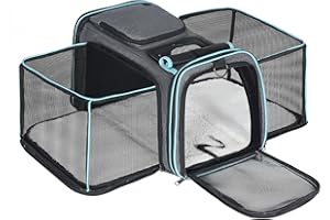 Pesen Expandable Dog & Cat Carrier, Airline Approved Soft Pet Carrier, Breathable & Collapsible Design, Ideal for Small Dogs, Cats, Rabbits and Other Small Animals – Larger Expansion Area for Comfort