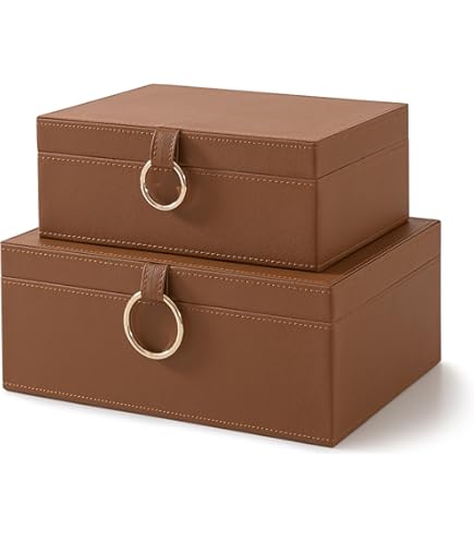 Amazon.com: Deco 79 Leather Handmade Decorative Box Storage