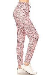 Leggings Depot JGA-S711-L Peach Crepe Print Jogger