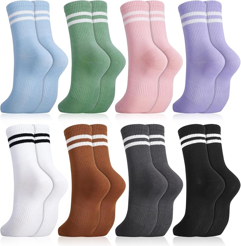Zuimei 8 Pairs Ladies Socks Cotton Polyester Ankle Sport Casual Multipack