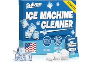 SYLVAN HILLS Sylvan Ice Machine Cleaner and Descaler Tablets | 30 Tabs | Made in USA | Nickel Safe Ice Maker Cleaner and Descaler | Universal Compatibility for Commercial & Residential Ice Makers