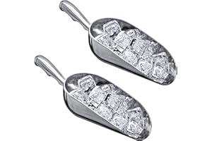 Amazing Abby - Elsa - 24-Ounce Aluminum Ice Scoops (Set of 2), Cast Aluminum Utility Scoops, Food-Grade, Good for Home and Commercial Use, NOT Dishwasher-Safe, Hand-Wash Recommended