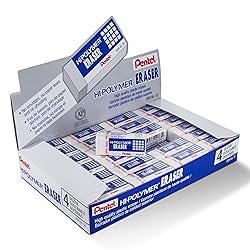 Pentel Hi-Polymer Block Eraser, Small, Box of 48