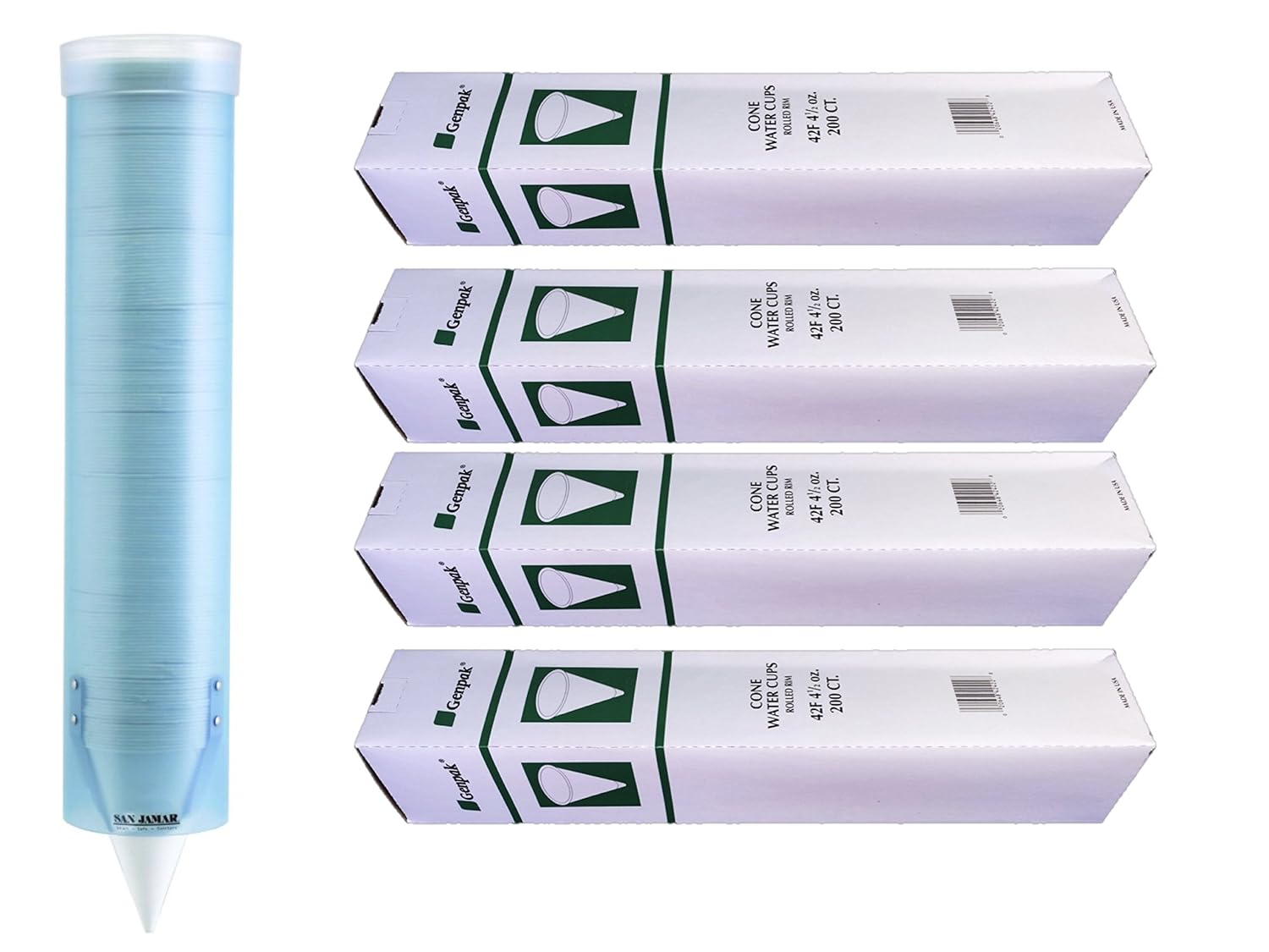 MC Distributors Cone Cup & Dispenser Bundle Genpak