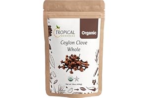 Tropical Goodness Cloves Whole Organic 16 oz (1 lb) | USDA Organic & Kosher Certified | Premium Non-GMO Ceylon Cloves | Fresh Pure Flavor for Cooking, Tea & Baking | Fresh Hand Picked from Sri Lanka