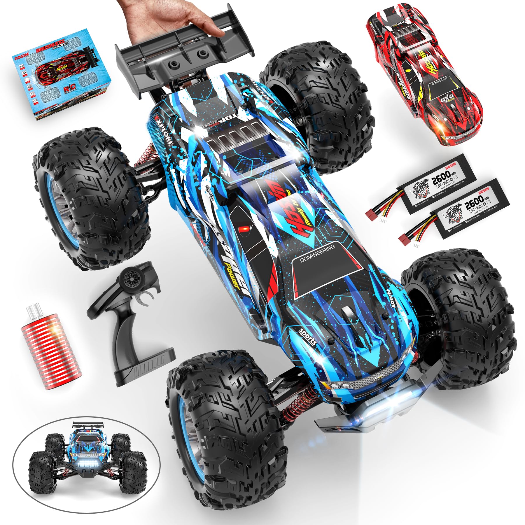 Photo 1 of Hosim Brushless RC Cars, 1:10 68+ KMH High Speed Remote Control Car for Adults Boys, 4X4 All Terrains Waterproof Off Road Hobby Grade Large Fast Racing Buggy Toy Gift Monster Trucks