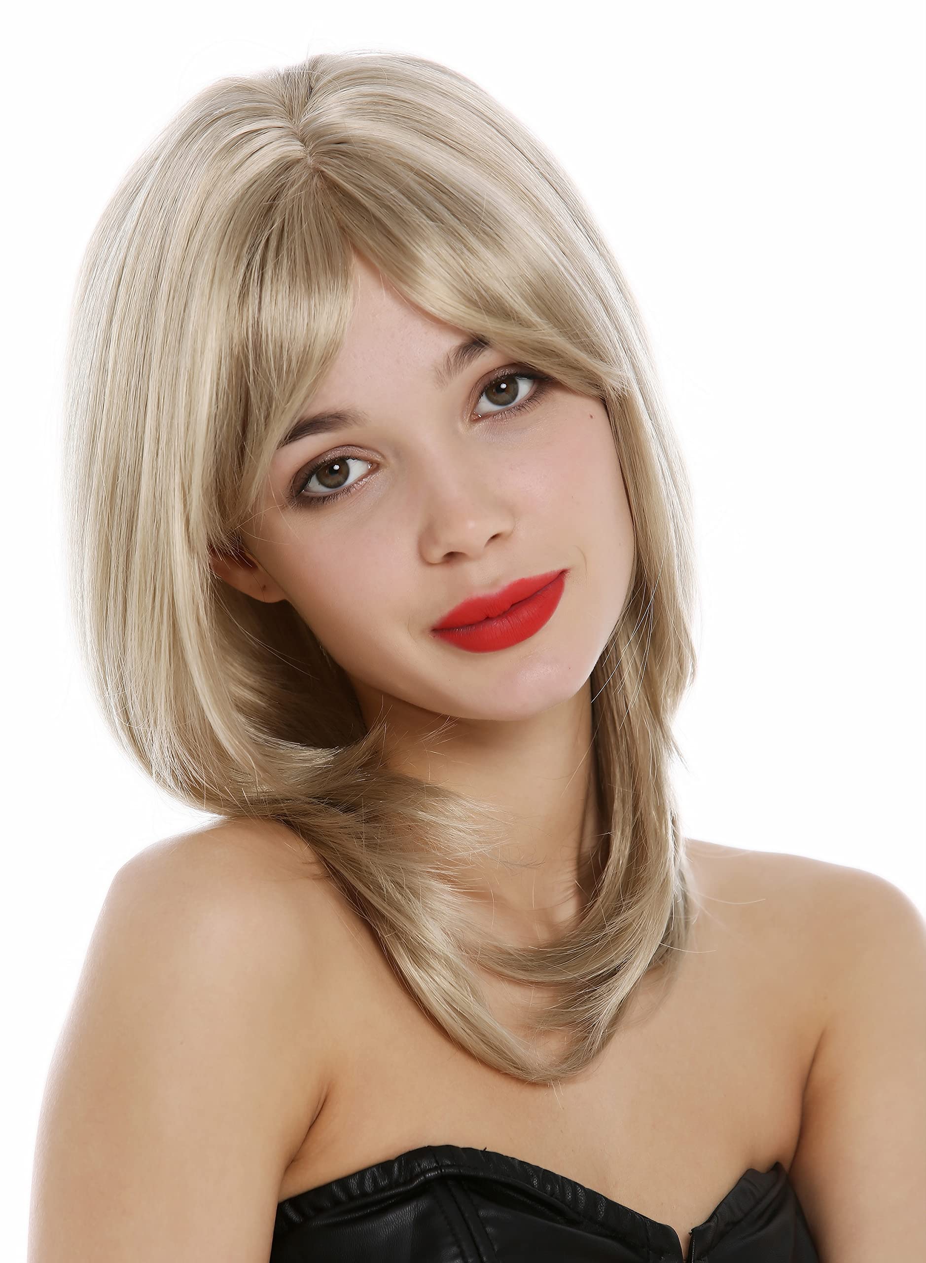 WIG ME UP - VK-48-24 Lady wig shoulder length medium long straight layered parted long fringe blond ashblond