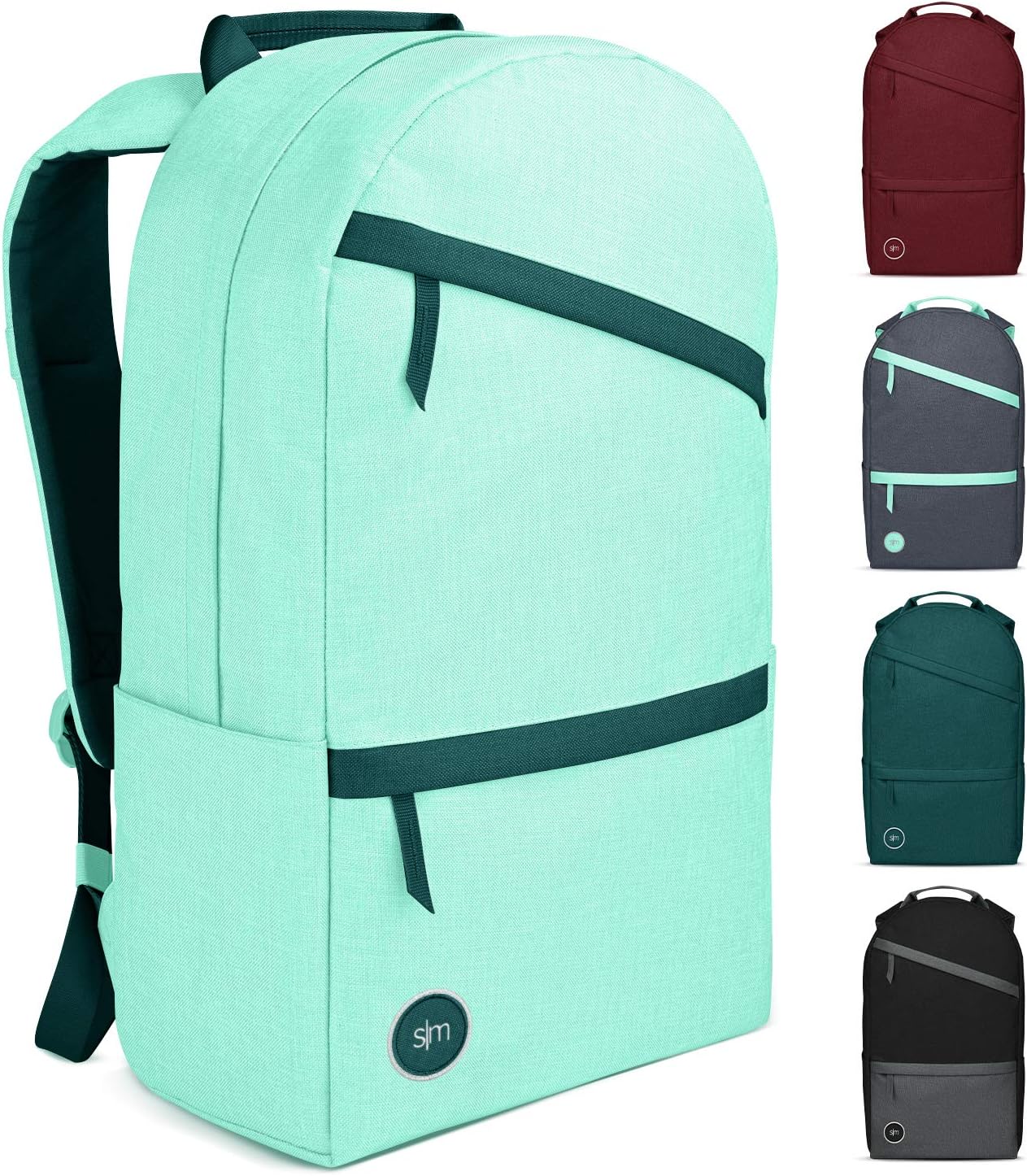Simple Modern Legacy Backpack with Laptop Compartment Sleeve - 25L Travel Bag for Men & Women College Work School - Lagoon (Accent)