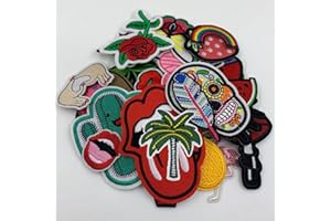 RF-PATCH Patch 31PCS Assorted Styles Embroidered Sew On/Iron On Patches Applique Clothes Dress Plant Hat Jeans Sewing Flowers Applique DIY Accessory (RF-98) … …
