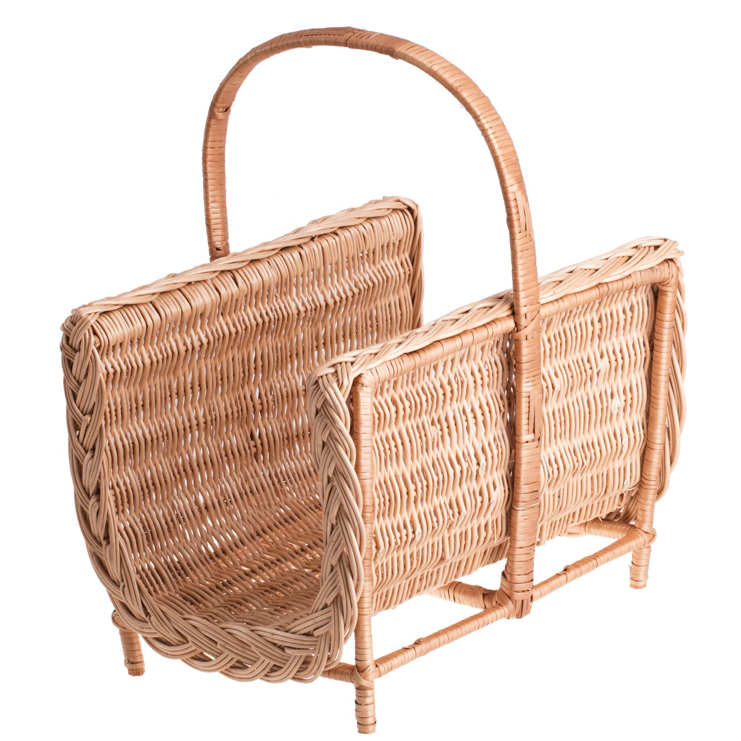 e-wicker24 Alles aus Weide Full Willow Fireplace Basket, Natural-Coloured Wicker Fireplace Basket, Wicker Basket for Fireplace, Wood Basket (Natural)
