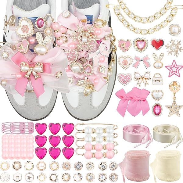 Nbeads – 4 Colgantes De Zapatos En Forma De Pajarita Con Perlas, Decoración Para Cordones, Mochila O Llaves