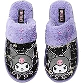 Bioworld Kuromi Character & Rhinestones Women's Black Tweed Mules