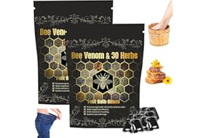 DENIR BONEE Bee Venom & 30 Herbs Firming Detox Foot Bath Beads, Bee Venom Detox&Shaping Cleansing Foot Soak Beads, Herbal Foot Bath Beads for Relaxing and Soothing Body Sore Tired (2 Pcs)