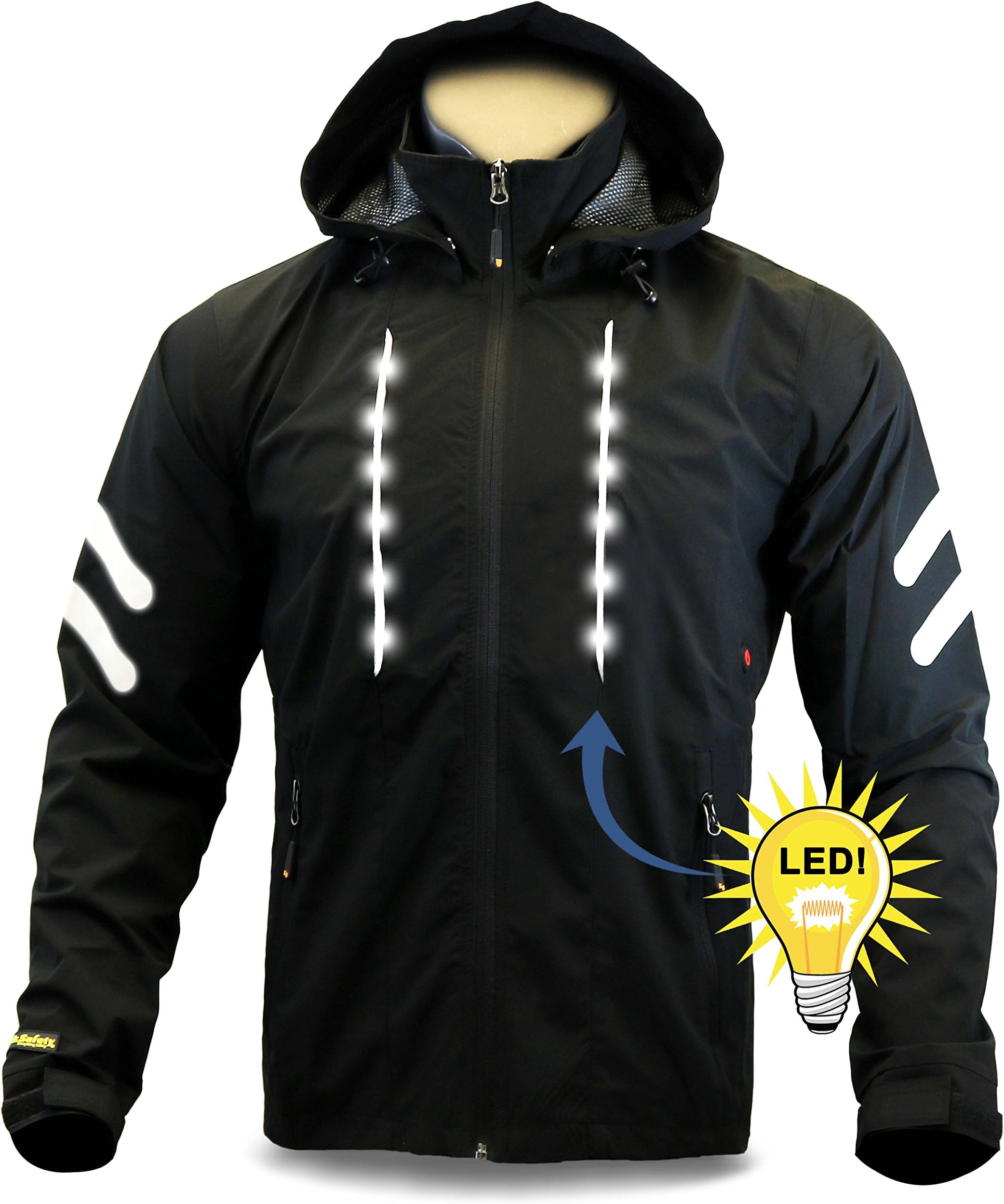 KwikSafety Racer | Road Bike Jacket | Hi Vis Street Bike Jacket LED Light Strips