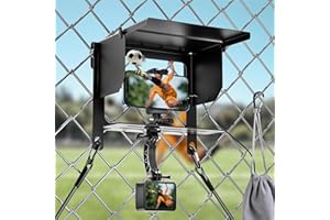 LC-DOLIDA Cell Phone Fence Mount Shade - All-in-One Mounting Kit for iPhone, GoPro, Samsung, Mevo Start, Insta360 and Action Cameras, Ideal for Recording Baseball, Football, Tennis Games