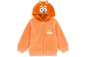 Bluey Cozy Sherpa Zip Up Cosplay Hoodie Toddler to Big Kid Sizes (2T - 10-12)