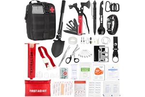 WAEKIYTL Survival Kit and First Aid Kit, Snake Bite Kit Venom Extractor Suction Pump Emergency First Aid Supplies Professional Survival Gear and Equipment for Hiking Camping Backpacking Outdoor Adventure