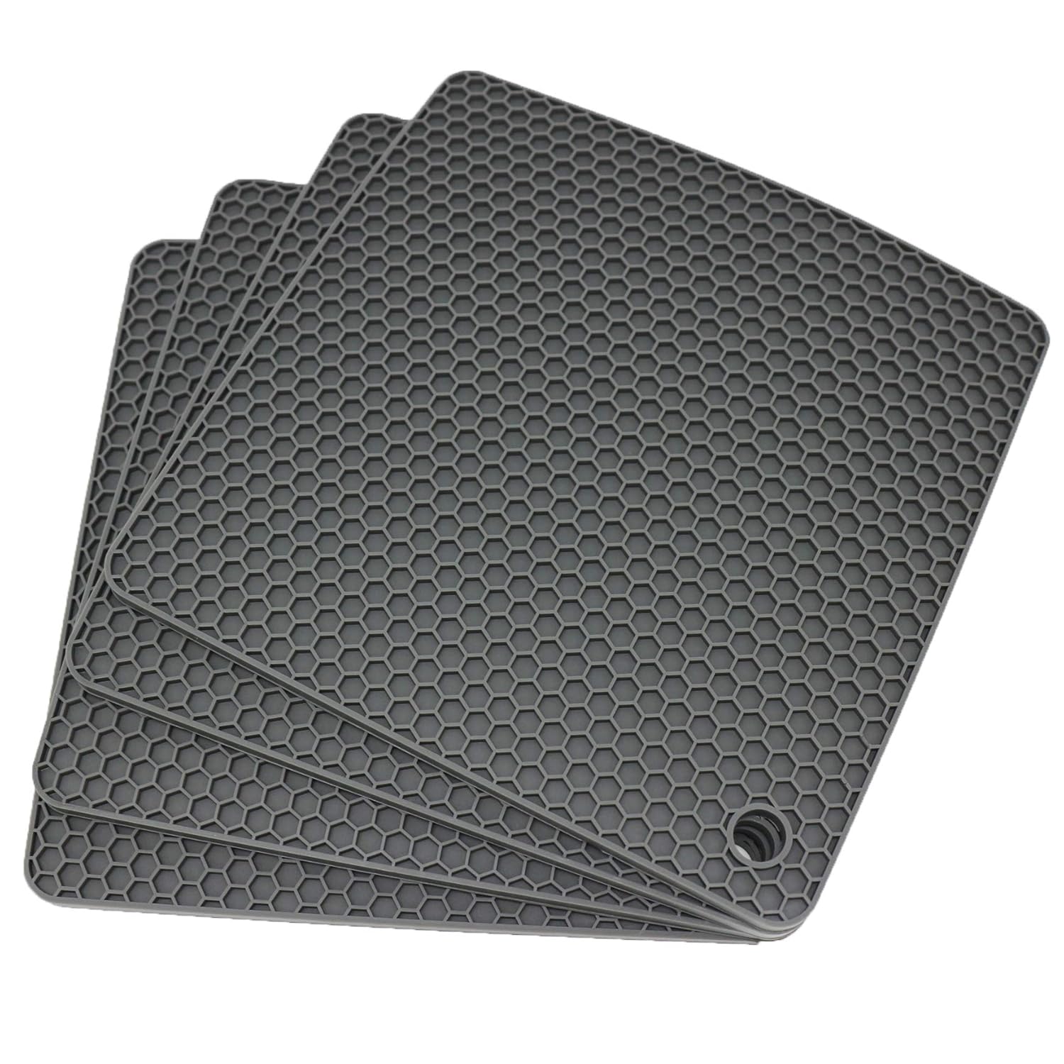 2 Pack black 9“×12”Rectangular large silicone trivet Non slip trivet