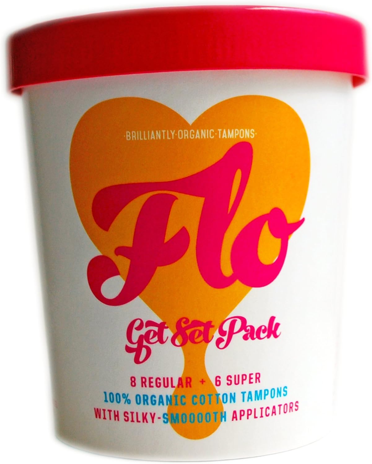 FLO Organic Tampons Soft Compact Applicators, Combo Pack (14 Tampons