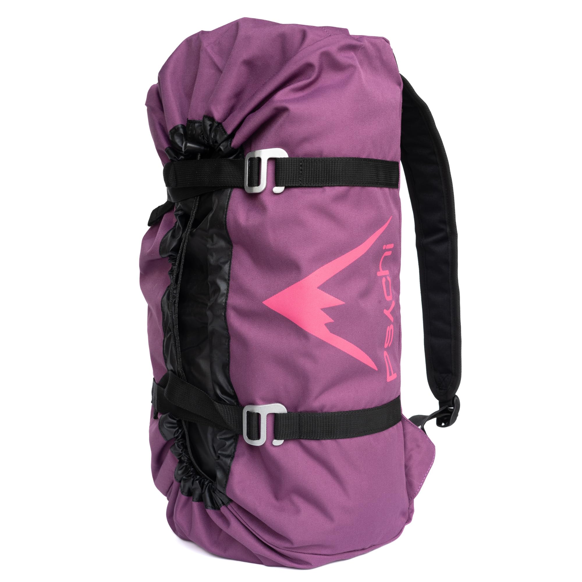Psychi Rock Climbing Rope Bag with Ground Sheet Buckles and Carry Straps (Purple)